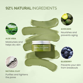 PLANTIFIQUE mask being applied to cheek demonstrating gentle coverage