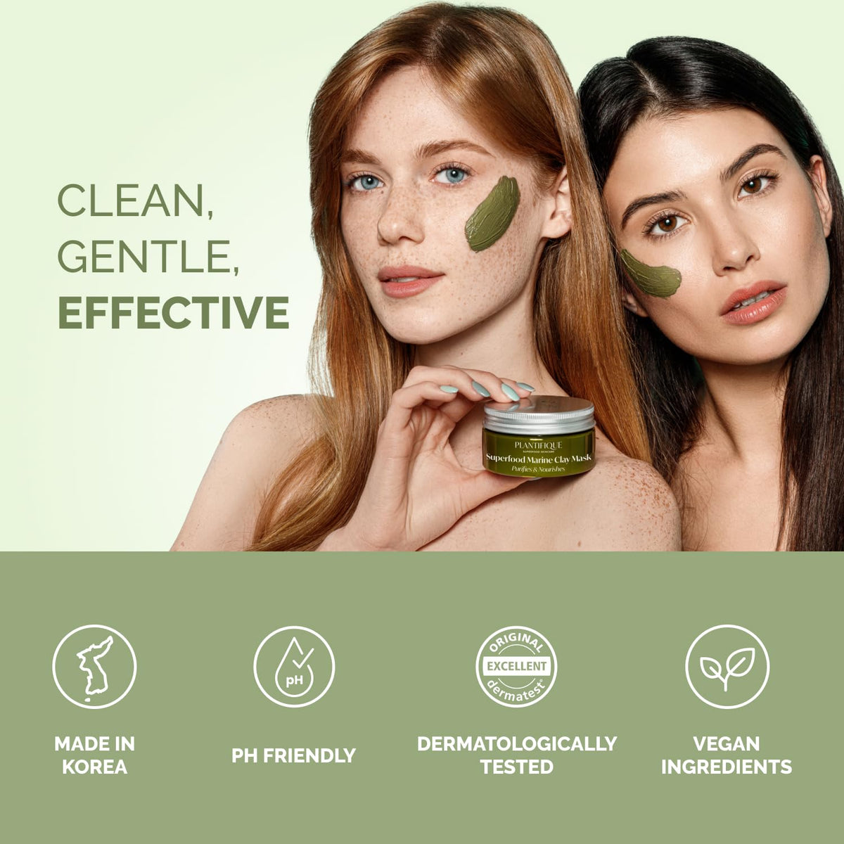 PLANTIFIQUE label close-up highlighting dermatologist-tested assurance