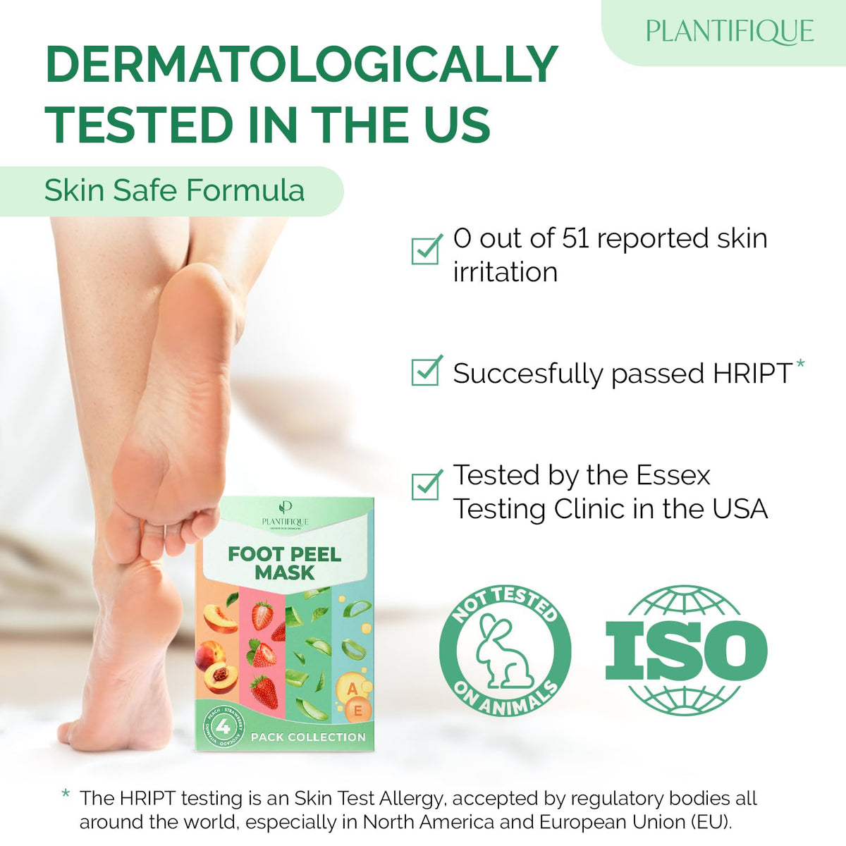 PLANTIFIQUE applying the foot mask on feet demonstrating easy, mess-free use