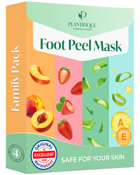 PLANTIFIQUE front packaging showing 4-pack and product benefits for smoother feet