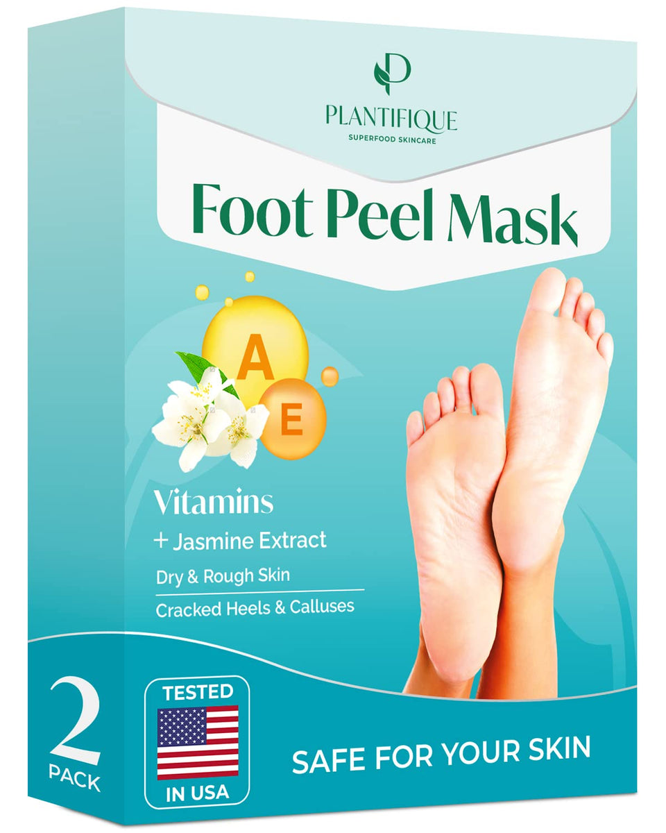 PLANTIFIQUE front packaging showing jasmine-scented foot mask benefits