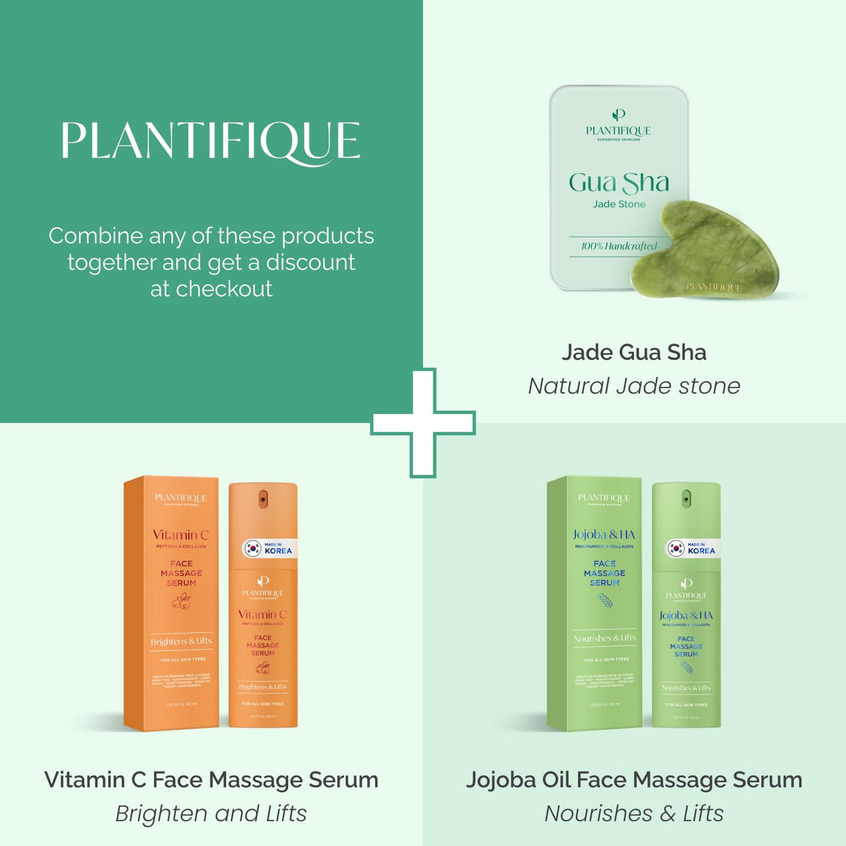 PLANTIFIQUE gua sha edge and contour demonstrating jawline sculpting advantage