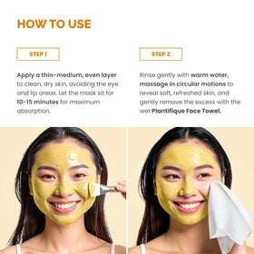 PLANTIFIQUE using mask on décolletage showing even glow benefit