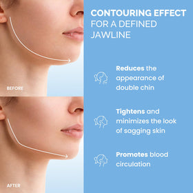 PLANTIFIQUE model wearing chin strap showing jawline support in use