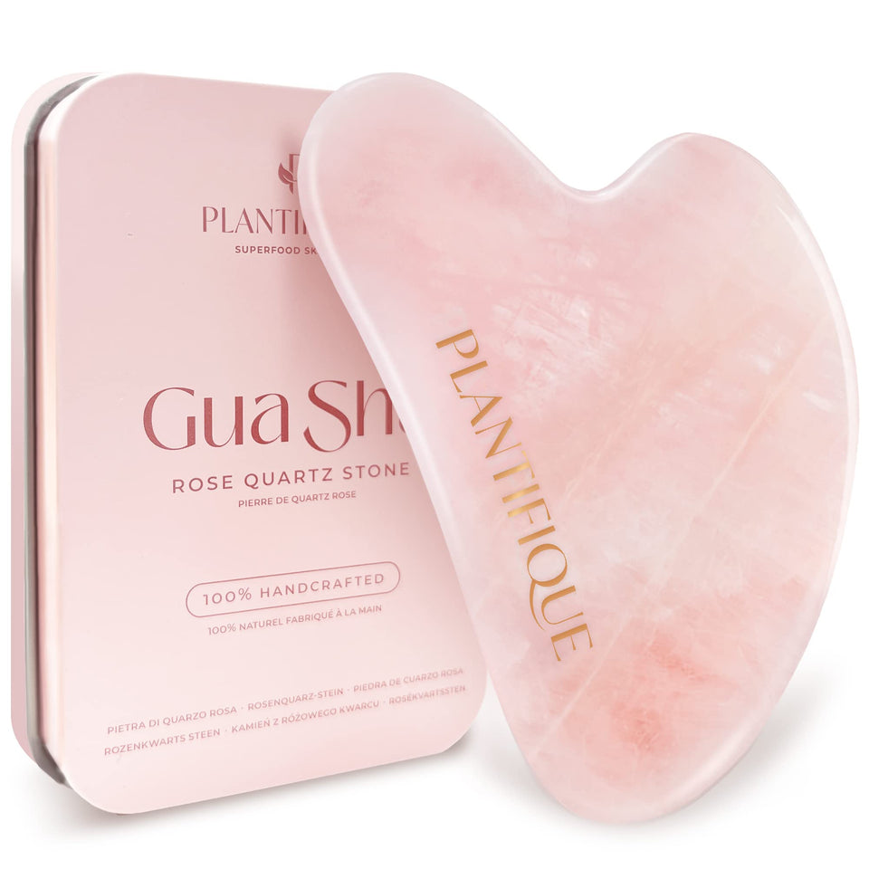 PLANTIFIQUE rose quartz front view showing ergonomic shape and lifting benefit