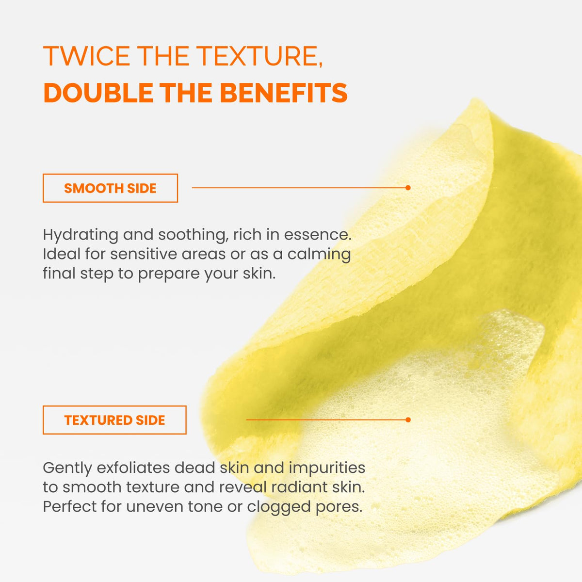 PLANTIFIQUE smooth pad surface close-up ready to soothe skin after exfoliation