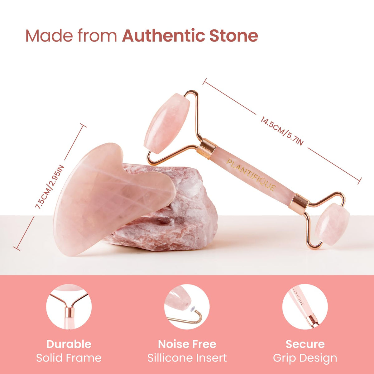 PLANTIFIQUE gua sha used along jawline demonstrating firm contouring and tension relief
