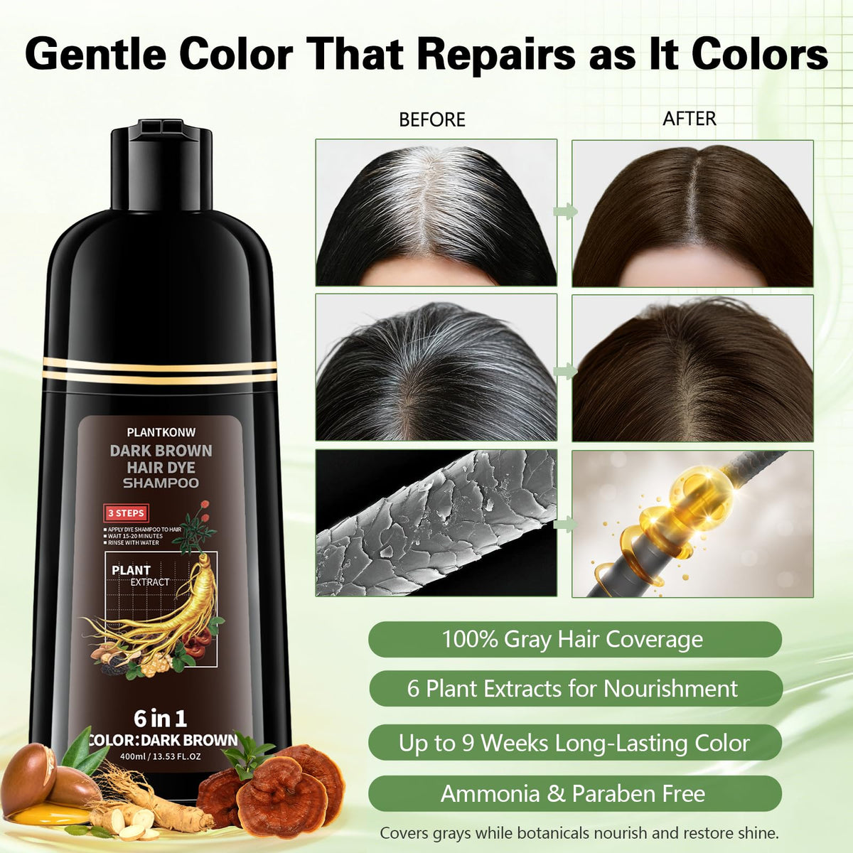 Plantkonw application on wet hair in shower for quick use benefit