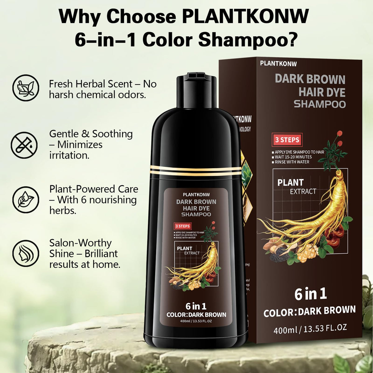 Plantkonw bottle in hand showing size and travel-friendly benefit