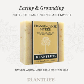 Plantlife soap in hand demonstrating convenient size and soft feel