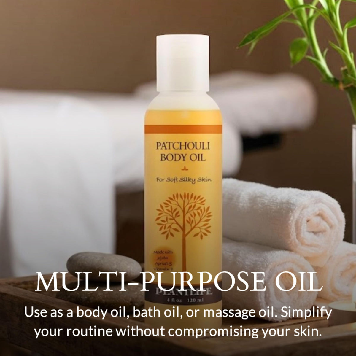 Plantlife oil being dispensed from bottle for controlled, mess-free application