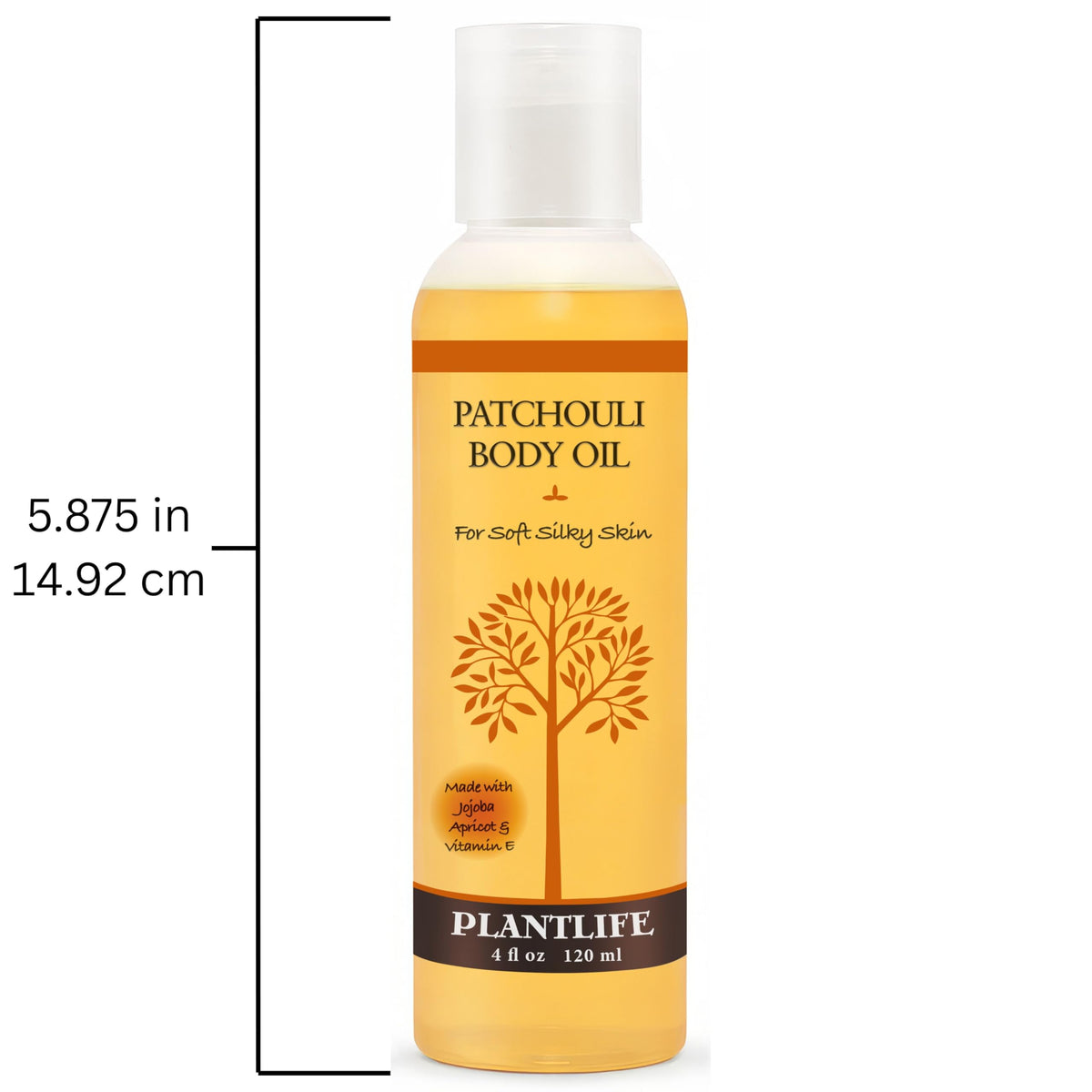 Plantlife 4oz bottle shown next to common object to illustrate true size