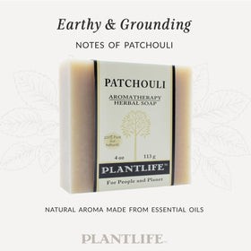 Plantlife patchouli soap lather on hand demonstrating gentle cleansing benefit