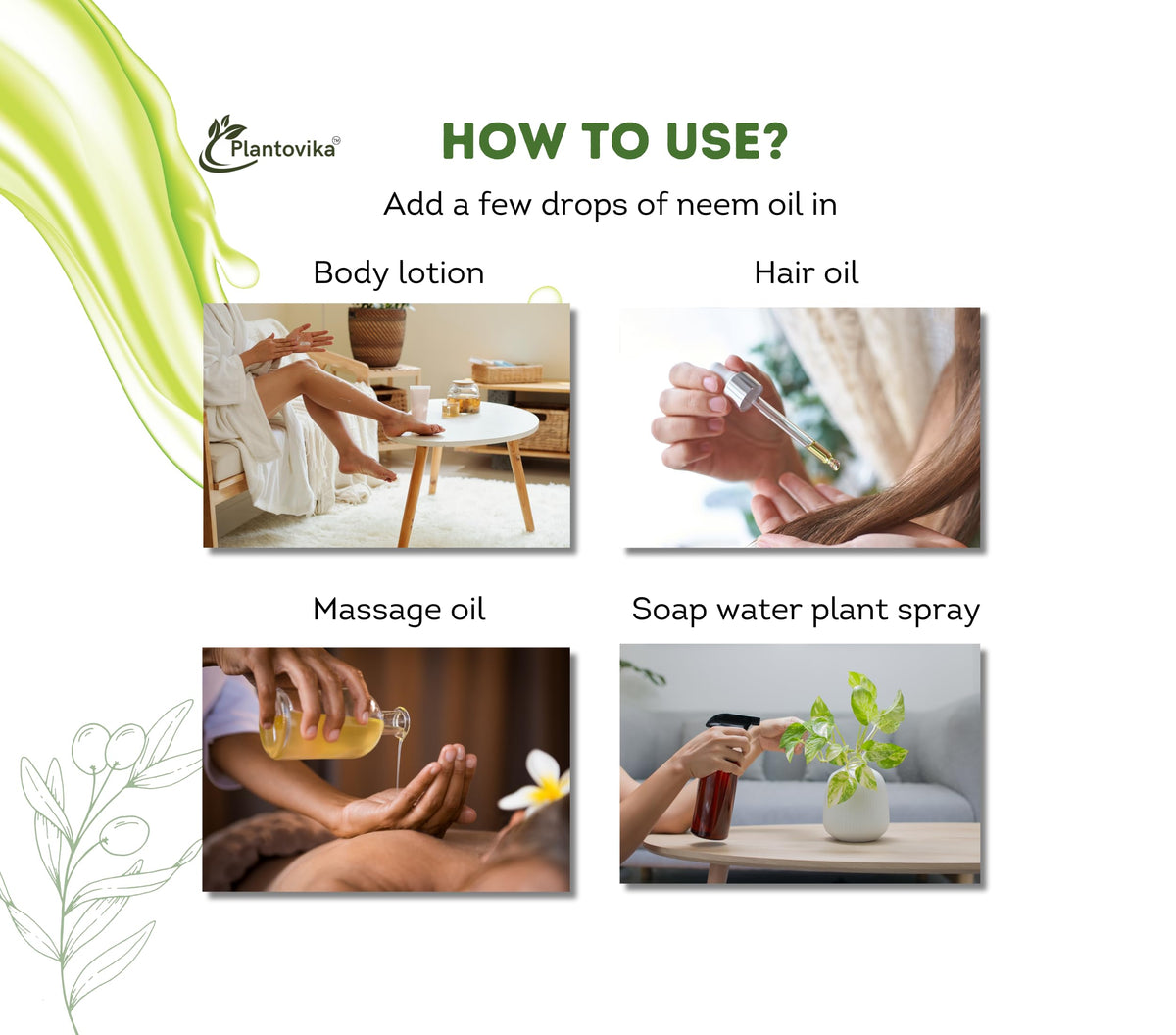 Plantovika neem oil blended into hair treatment, showing conditioning benefit