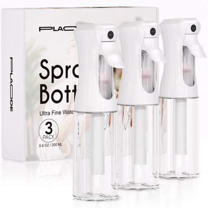 Plaode front view of three white bottles showing packaging and convenience