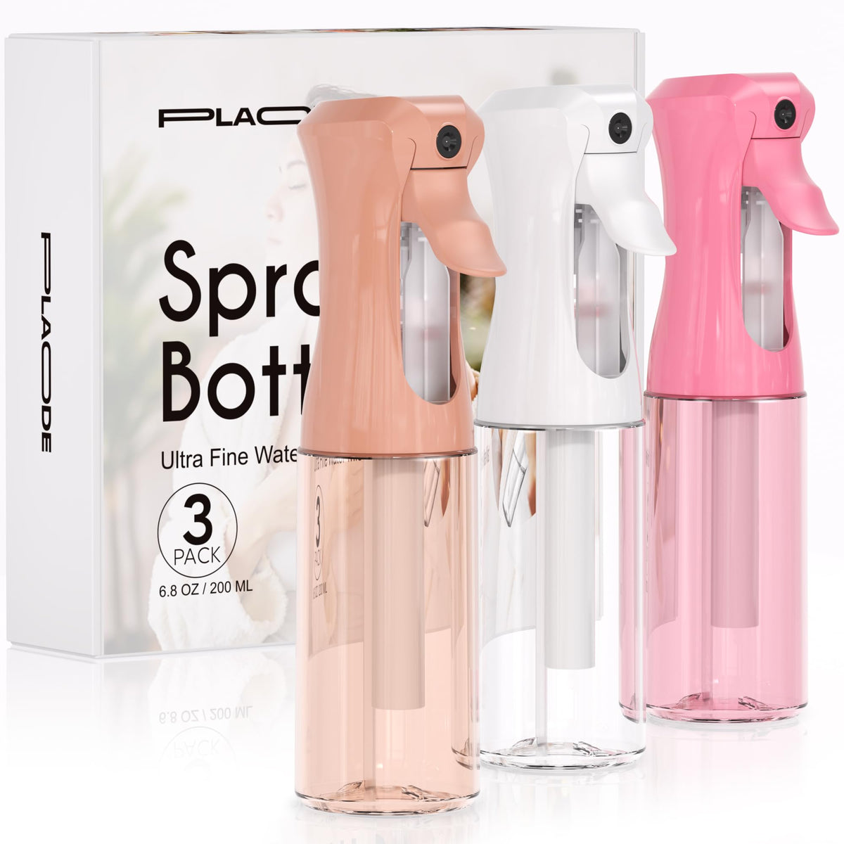 Plaode three-color pack front view showing bottles and packaging, convenient set