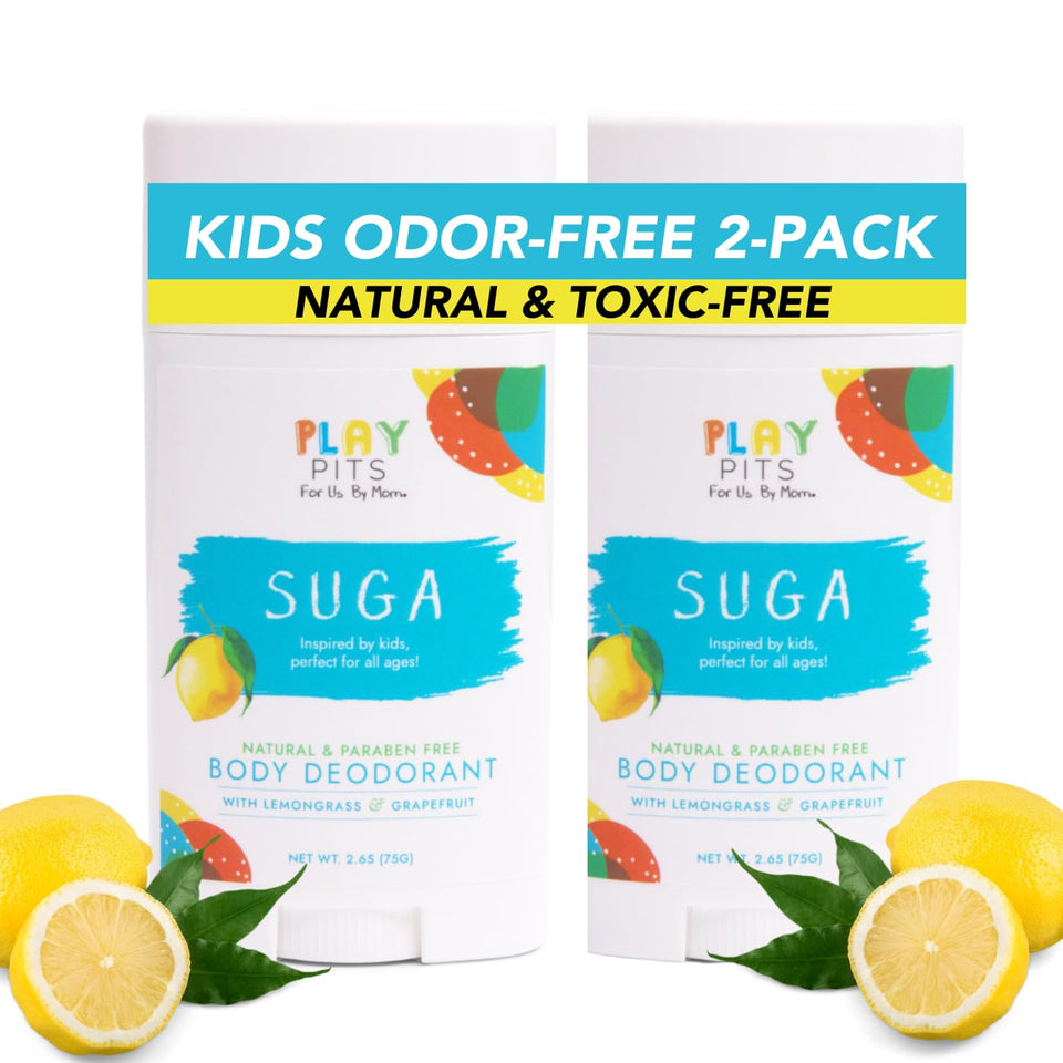 Play Pits front packaging of SUGA stick showing brand and scent