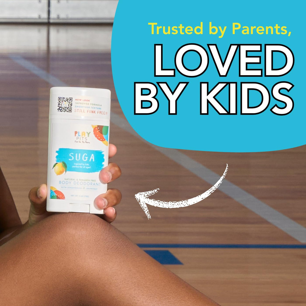 Play Pits ingredient label close-up highlighting natural components