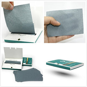 PleasingCare blotting paper used at desk to control shine during office meetings
