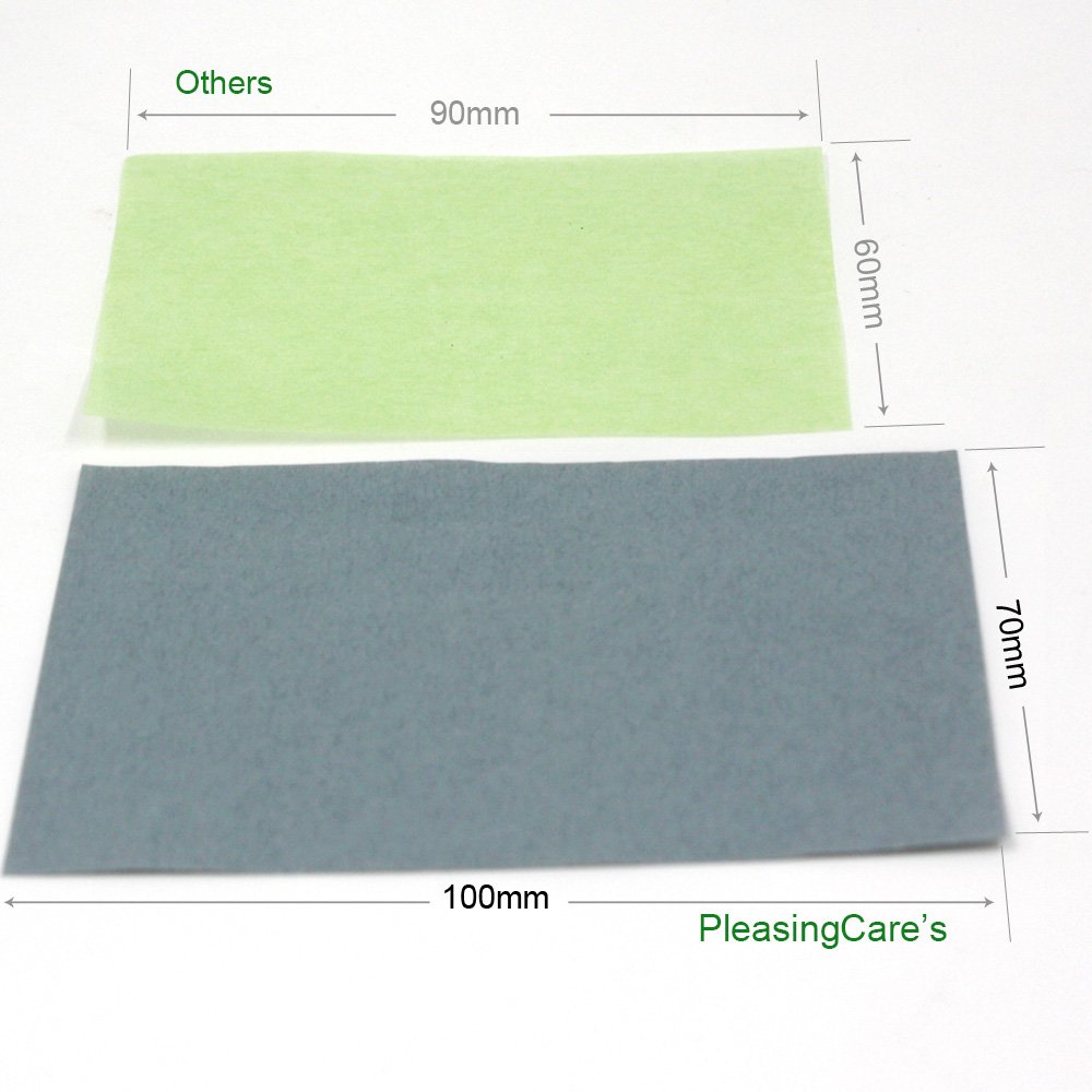 PleasingCare blotting sheet used at desk in office setting illustrating midday shine control benefit