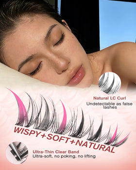 Pleell cluster lash being applied for quick beginner-friendly use
