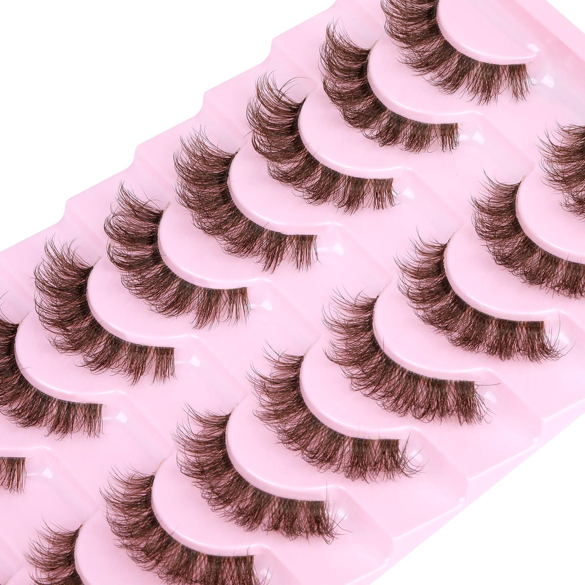 Pleell lifestyle model wearing brown lashes for soft everyday glam