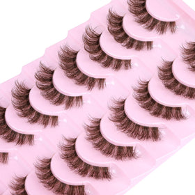 Pleell lifestyle model wearing brown lashes for soft everyday glam
