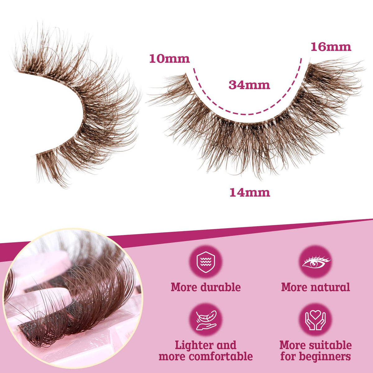 Pleell applied on eye demonstrating DD curl lift and natural effect