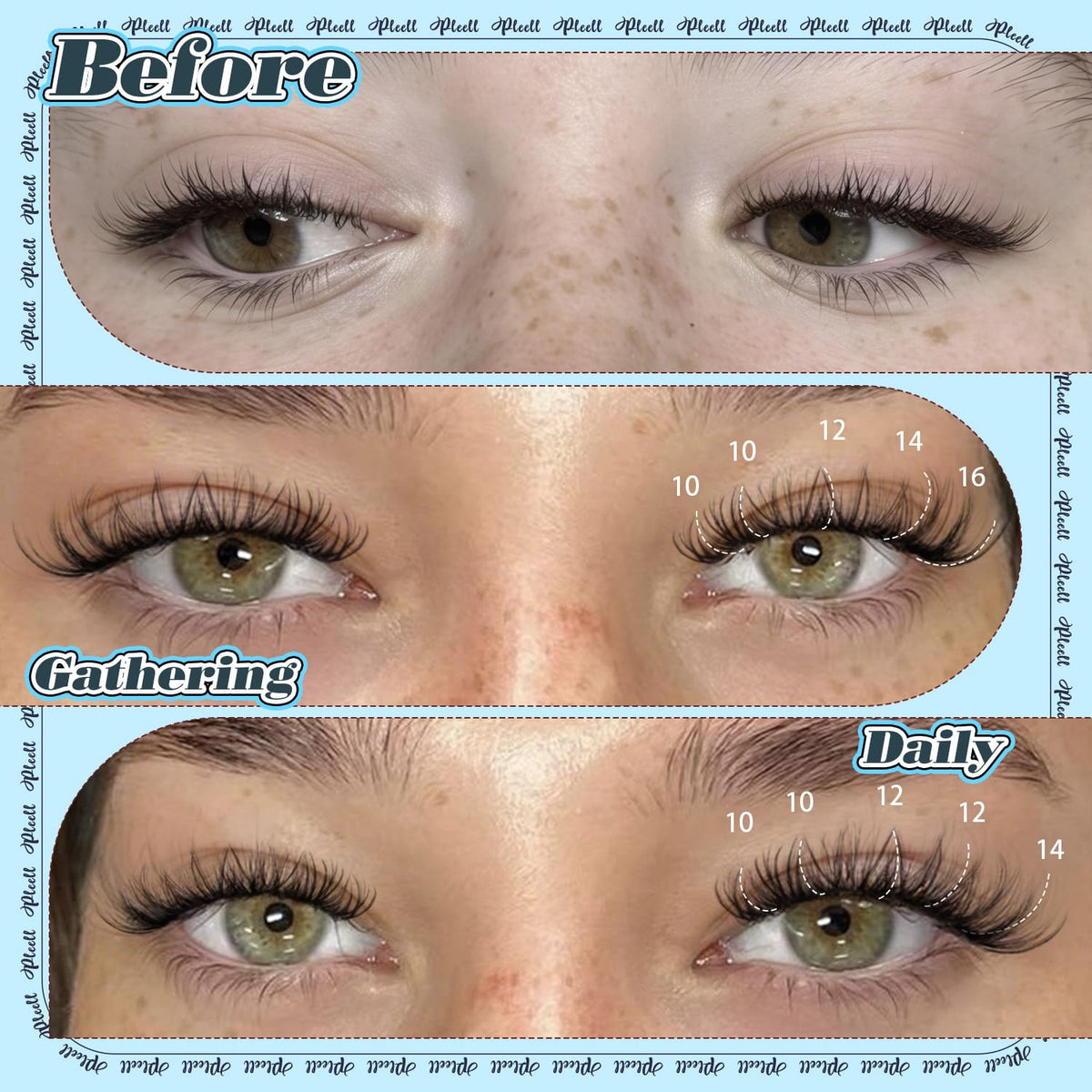 Pleell ultra-thin clear band detail for seamless lash blending