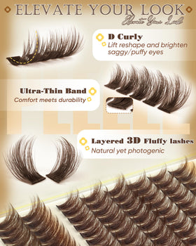 Pleell mixed-length clusters laid out showing 12–18mm layering and tapered effect
