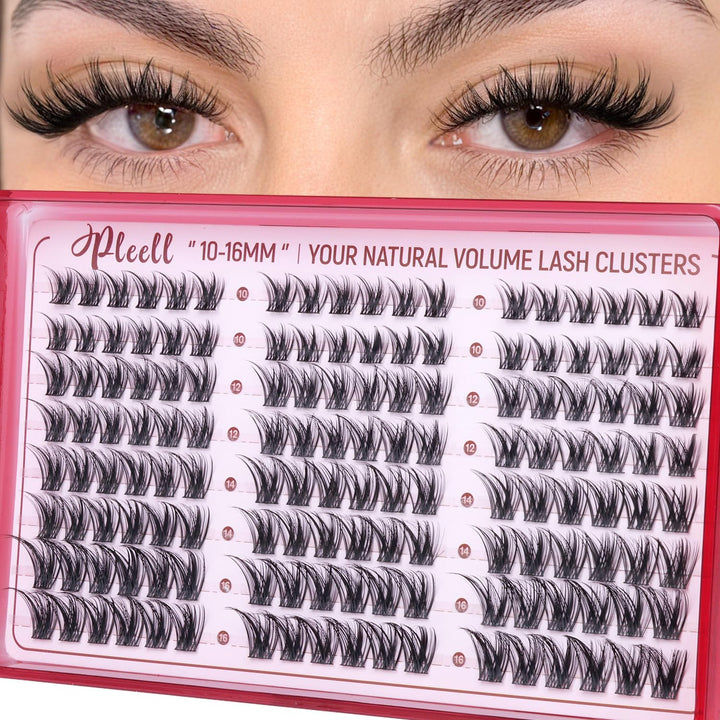 Pleell front packaging showing lash clusters and sizes for easy selection and storage