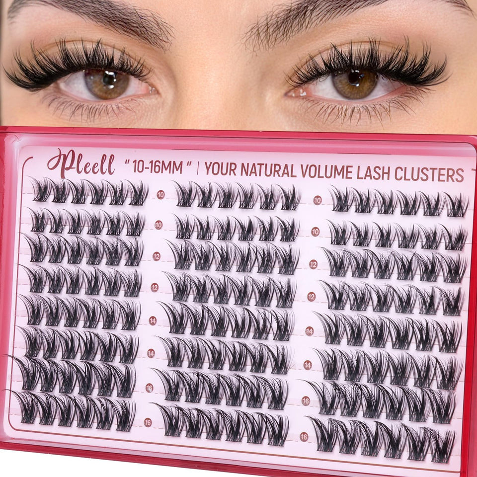 Pleell front packaging showing lash clusters and sizes for easy selection and storage