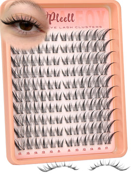 Pleell front packaging showing fox eye cluster set and thin band benefit