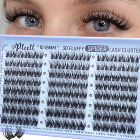 Pleell front packaging showing cluster lash set and product benefits