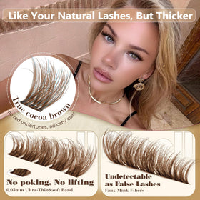 Pleell lashes in use during application for quick DIY enhancement
