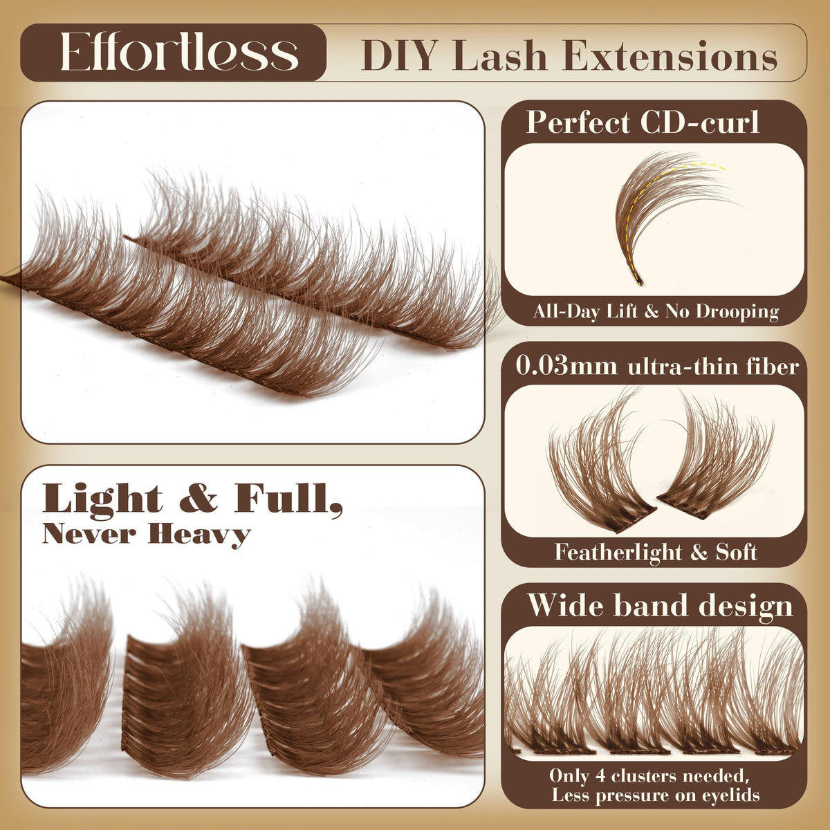 Pleell length comparison 10mm to 16mm showing layered natural-looking effect