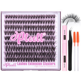 Pleell lifestyle shot of model wearing fluffy wispy lashes demonstrating glam look for events or daily wear