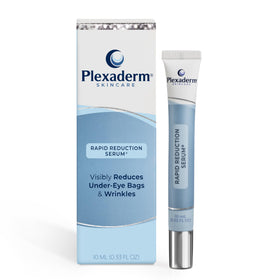 Plexaderm front tube showing clear anti-aging serum and branding benefit
