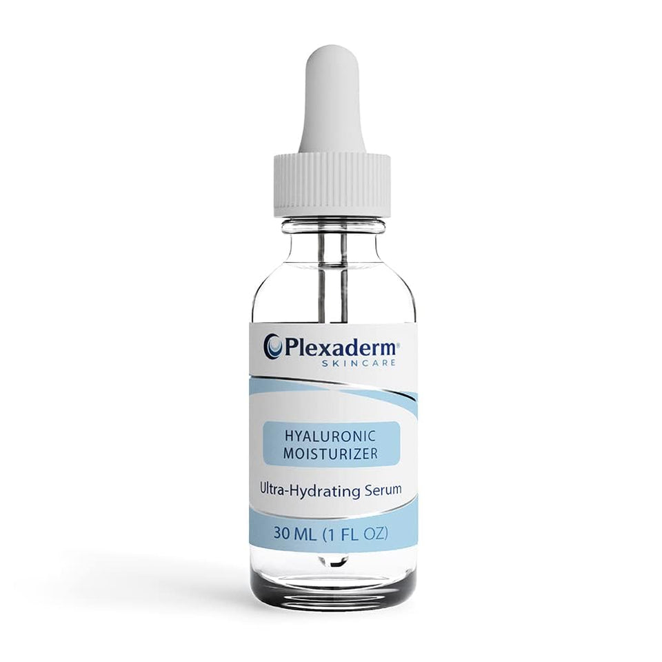 Plexaderm front packaging showing bottle and label, highlights clean formula benefit