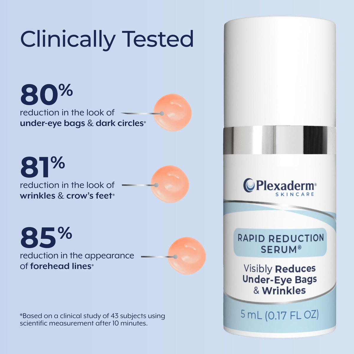 Plexaderm bottle on a vanity with mirror suggesting everyday beauty routine use