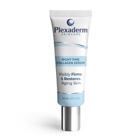 Plexaderm front bottle view showing product and label benefits