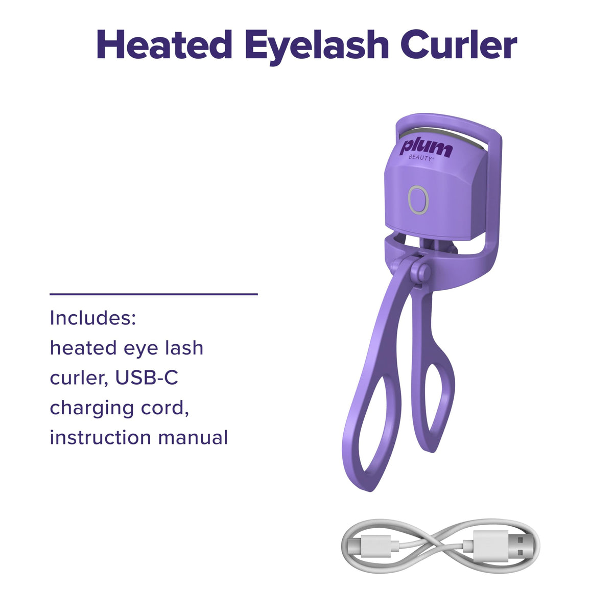 Plum Beauty curler inside makeup bag demonstrating travel-ready, space-saving benefit