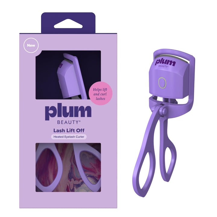 Plum Beauty heated curler front view showing sleek design and compact benefit