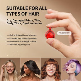 POEROES before and after image demonstrating frizz control benefit