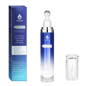 POEROES eye serum front packaging showing bottle and branding benefit quick identification
