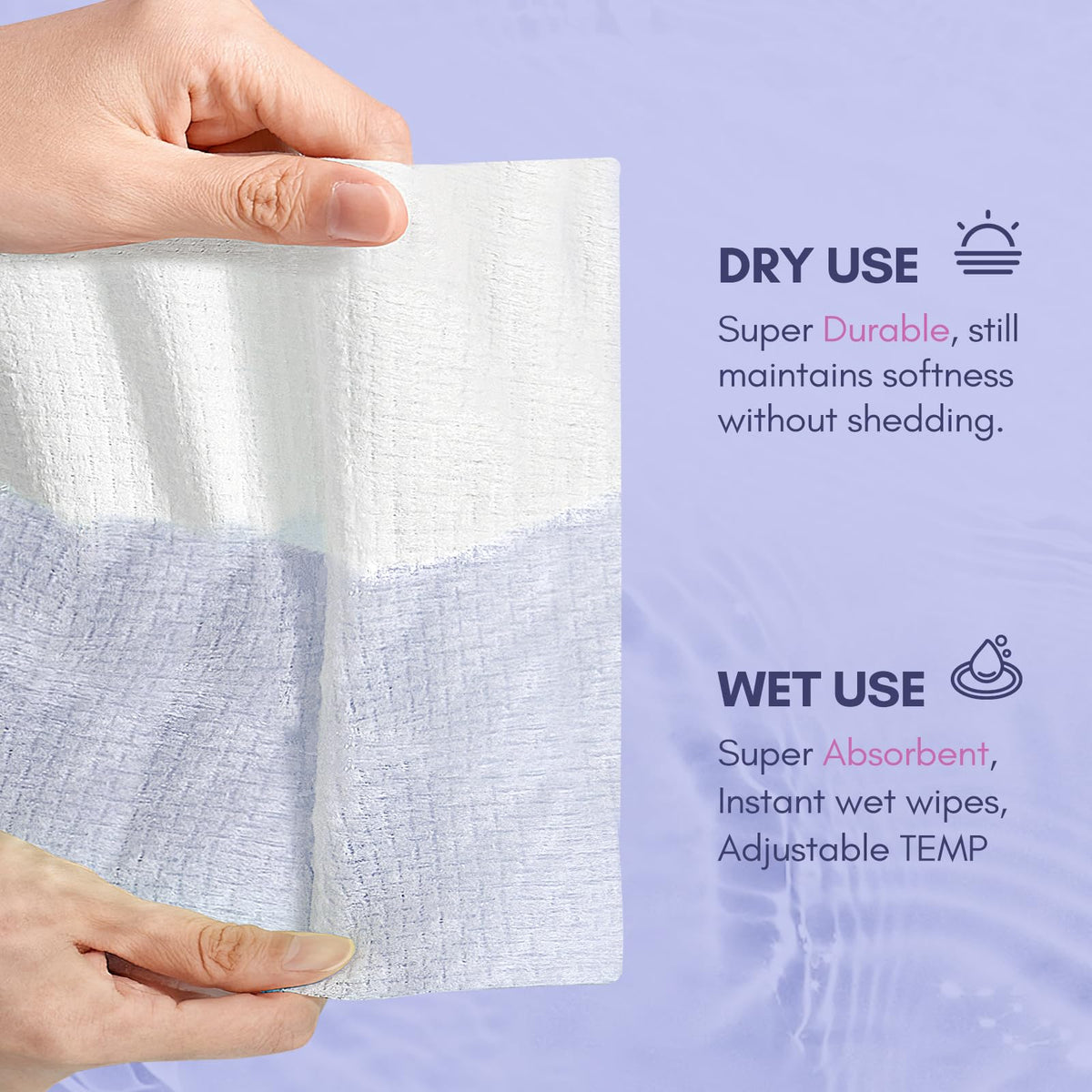 PoeticEHome single towel close-up showing thickness and absorbency benefits