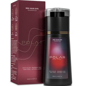 Polar Hair front packaging showing red color and 3-in-1 benefit