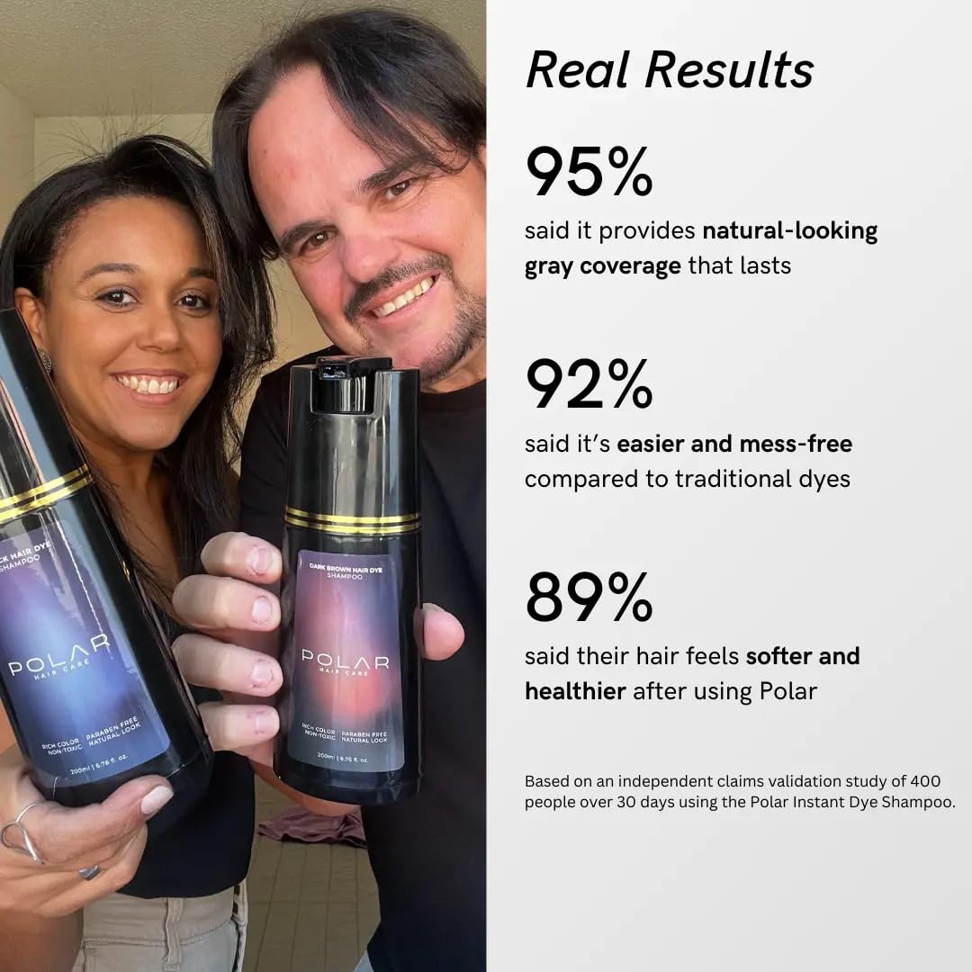 Polar Hair bottle in hand while applying to damp hair for convenient home use