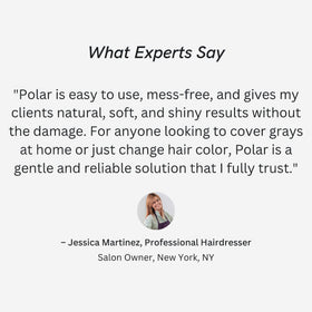 POLAR HAIR CARE pour showing shampoo consistency and ease-of-use benefit