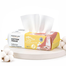 POMPOM LIFE front pack view showing 100-count and eco-friendly claim benefit